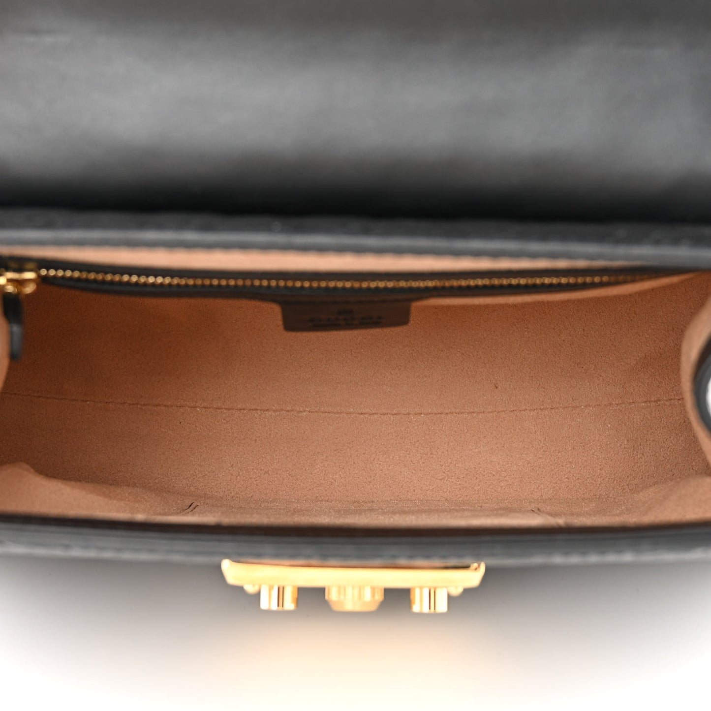 Guccissima Signature Small Padlock Top Handle Bag Black