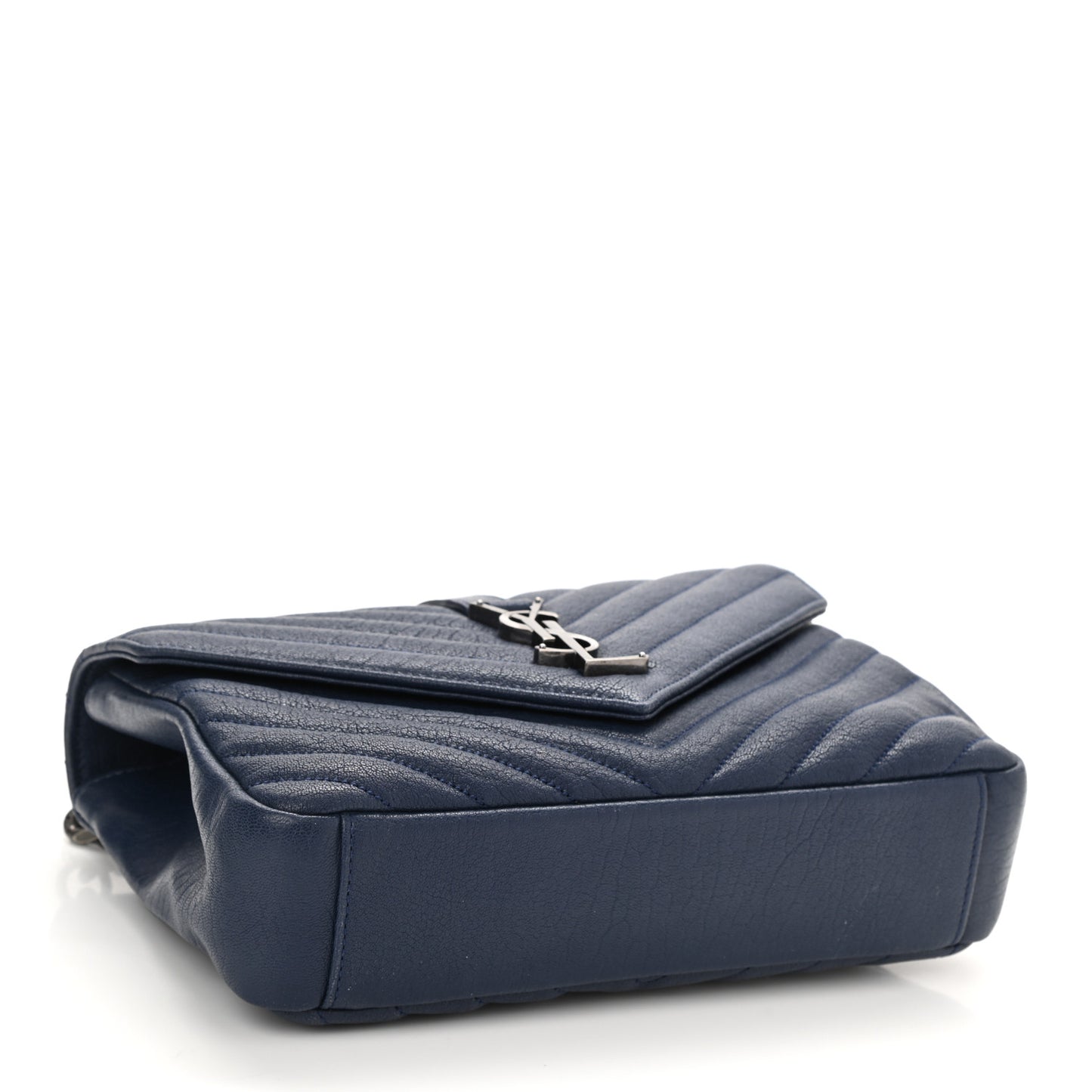 Sheepskin Matelasse Monogram Medium College Bag Navy