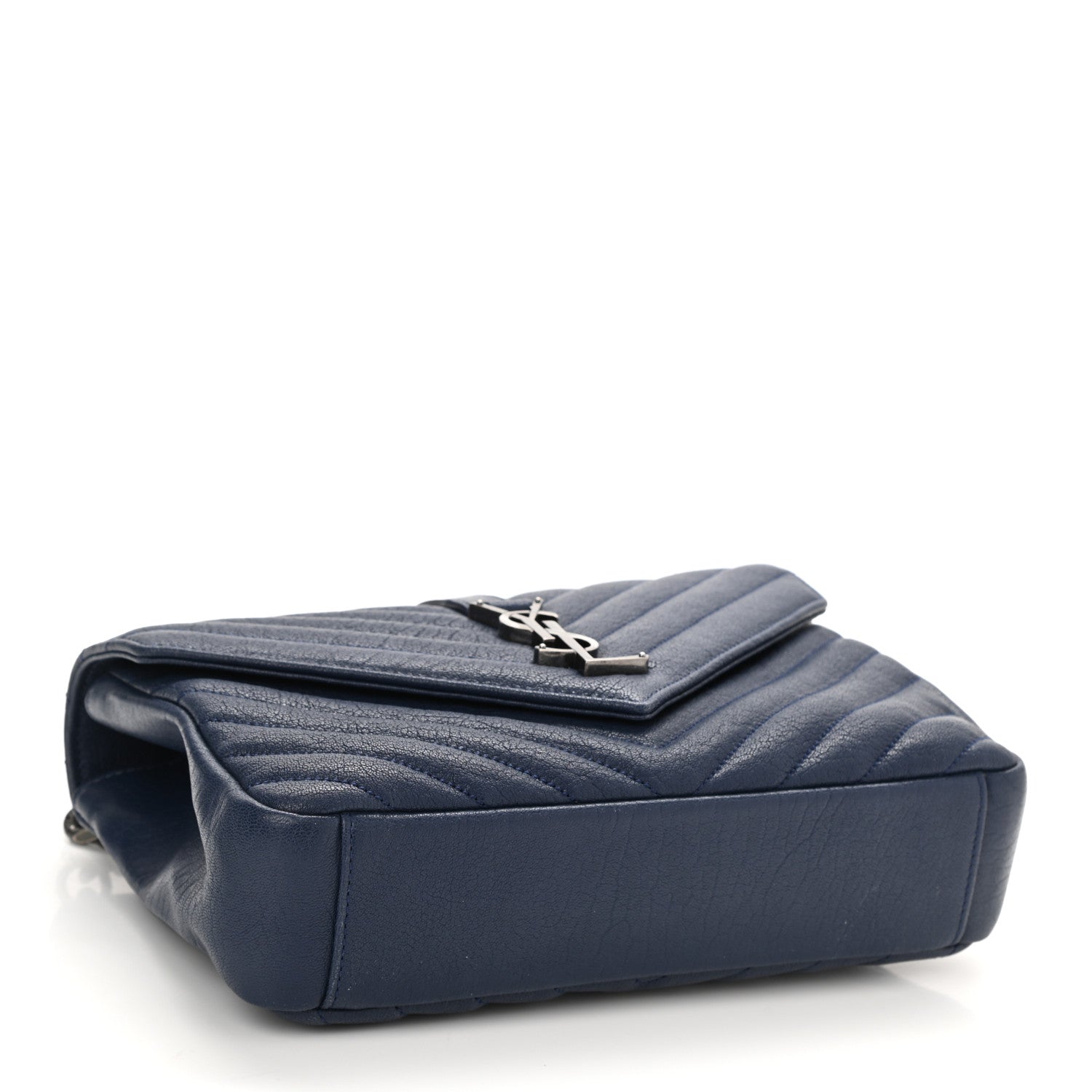 Saint Laurent Sheepskin Matelasse Monogram Medium College Bag Navy 4 of 9
