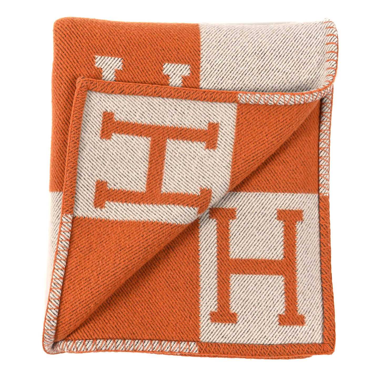 Wool Cashmere Signature Classic Avalon Blanket Ecru Potiron