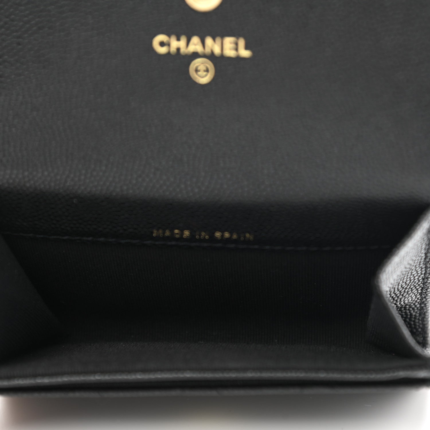 Chanel Caviar Quilted Enamel Coco Casino Flap Card Holder Wallet Black 5 of 9