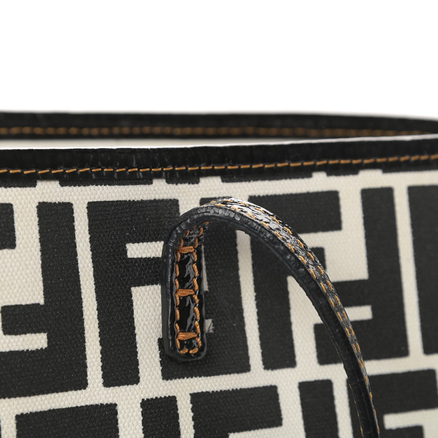 Canvas FF Roll Tote Black White