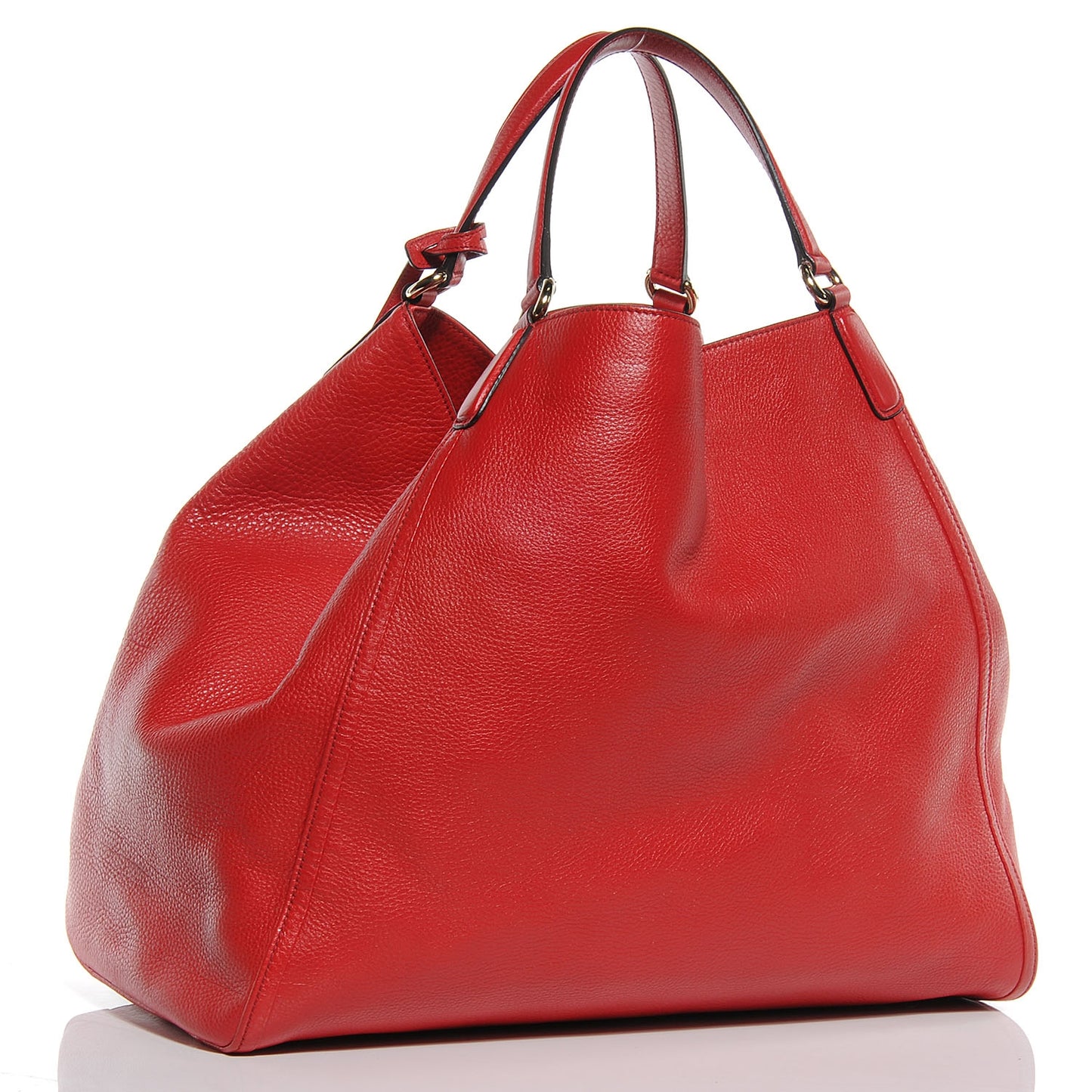 Pebbled Calfskin Large Soho Shoulder Bag Red