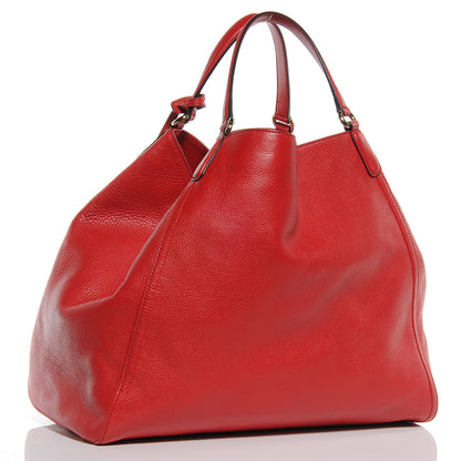 Gucci Pebbled Calfskin Large Soho Shoulder Bag Red 3 of 7