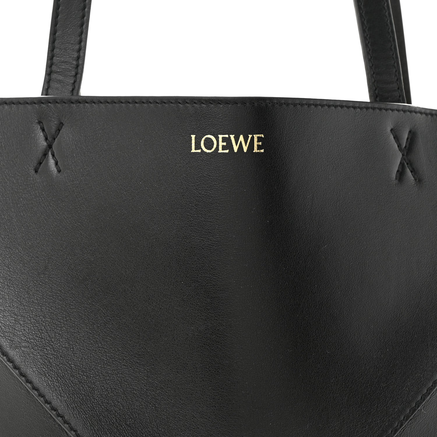 Loewe Shiny Calfskin Medium Puzzle Fold Tote Black 7 of 10