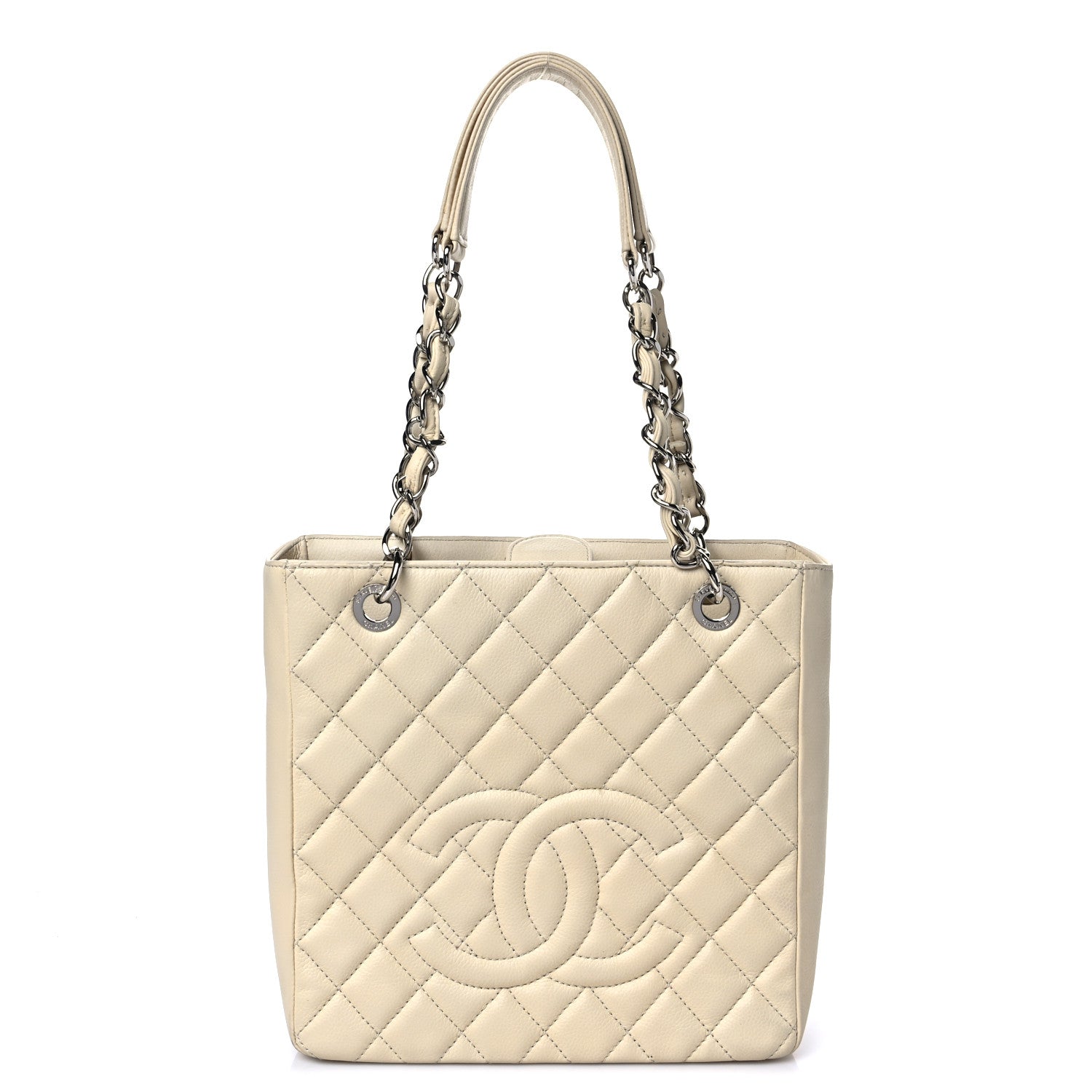 Chanel Caviar Quilted Petit Shopping Tote PST Light Beige 1 of 10
