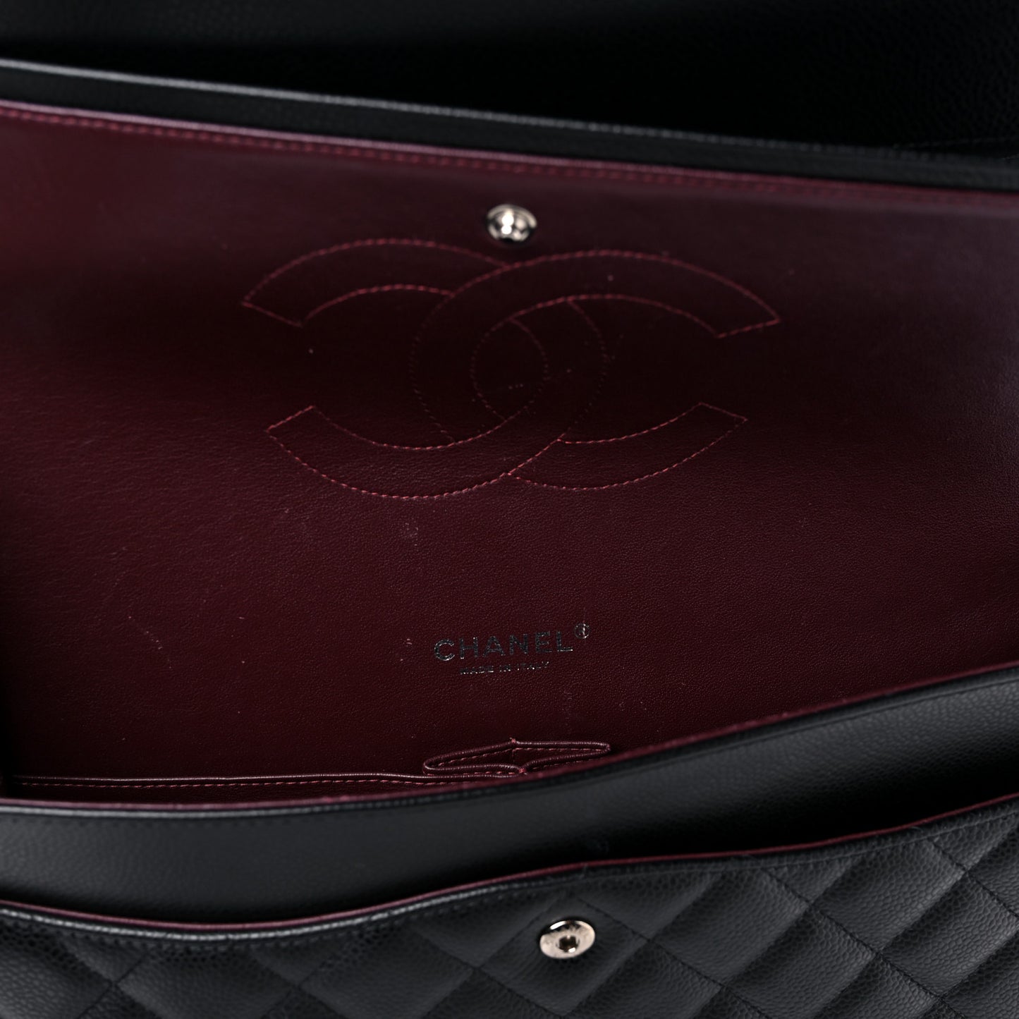 Caviar Quilted Maxi Double Flap Black