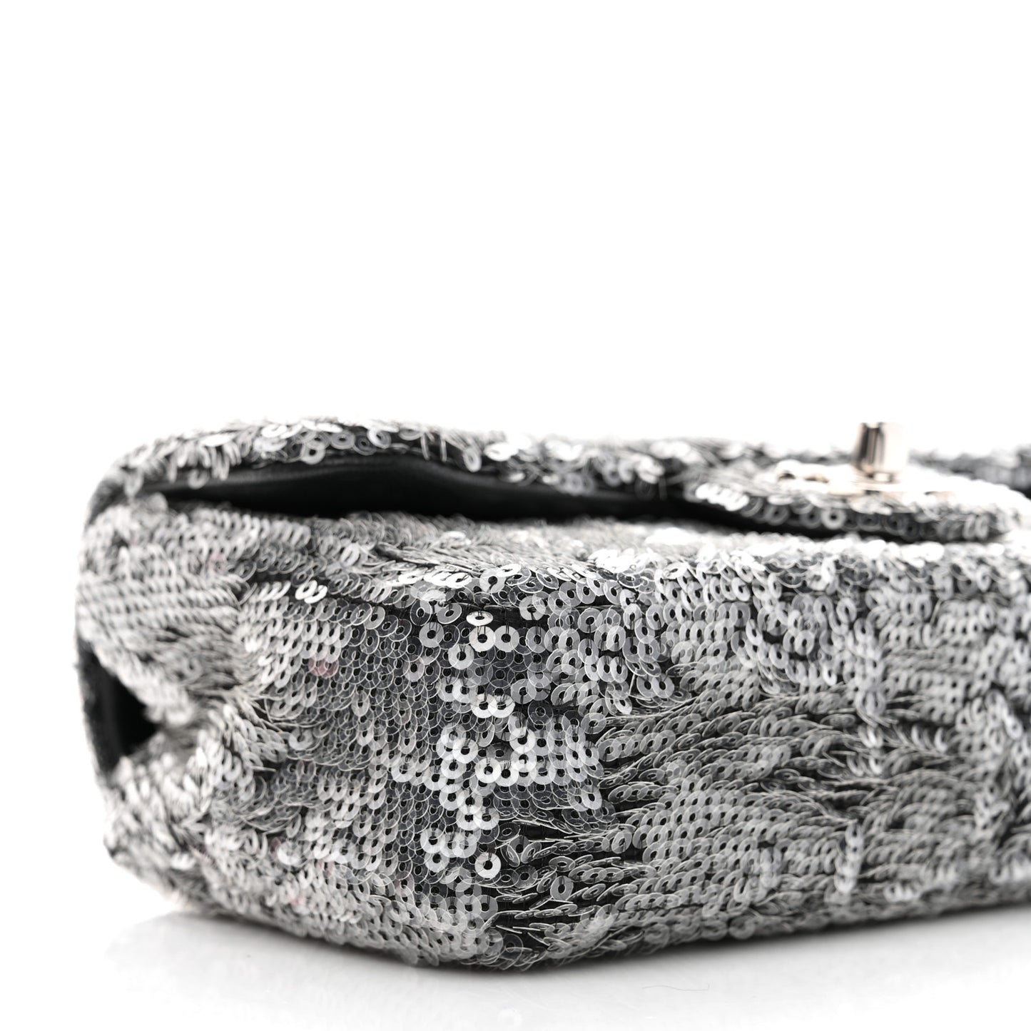 Sequin Mini Rectangular Flap Silver