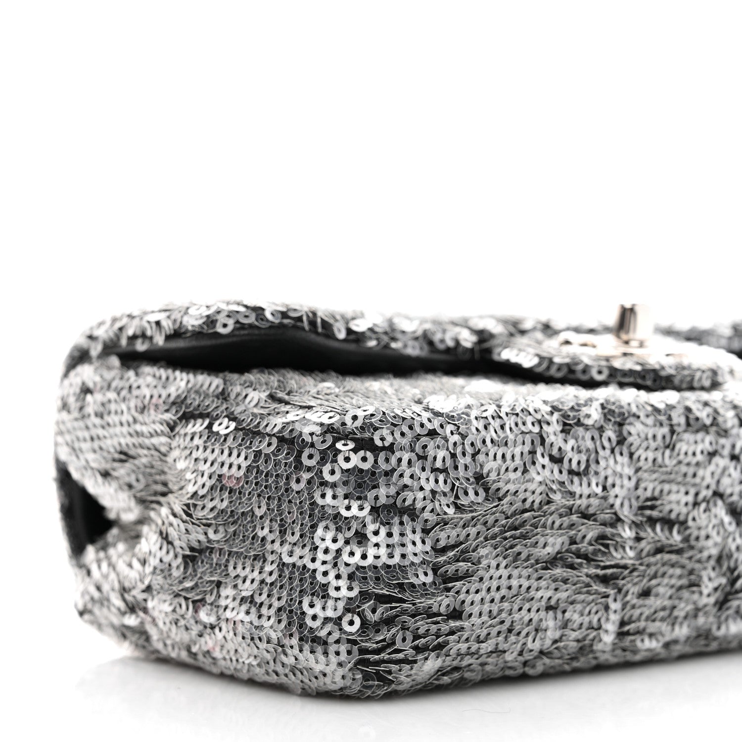 Chanel Sequin Mini Rectangular Flap Silver 9 of 10