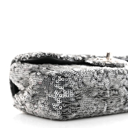 Chanel Sequin Mini Rectangular Flap Silver 9 of 10