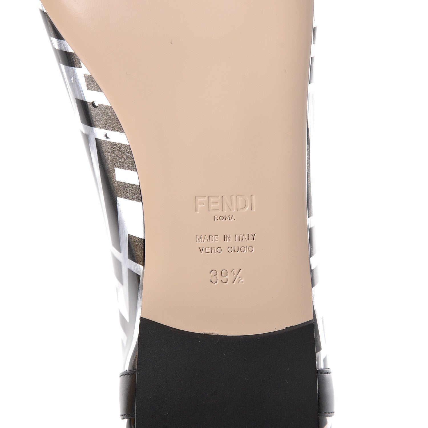 Fendi PVC Calfskin FF Colibri Ballerina Flats 39.5 Black 6 of 8