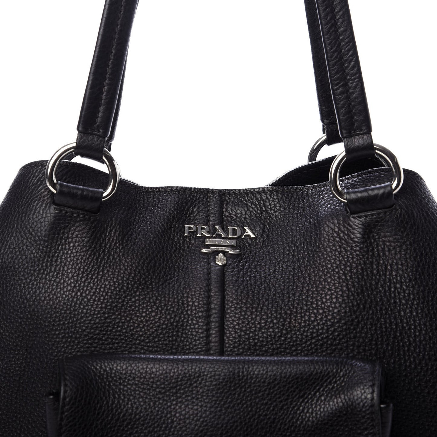 Vitello Daino Shoulder Bag Black