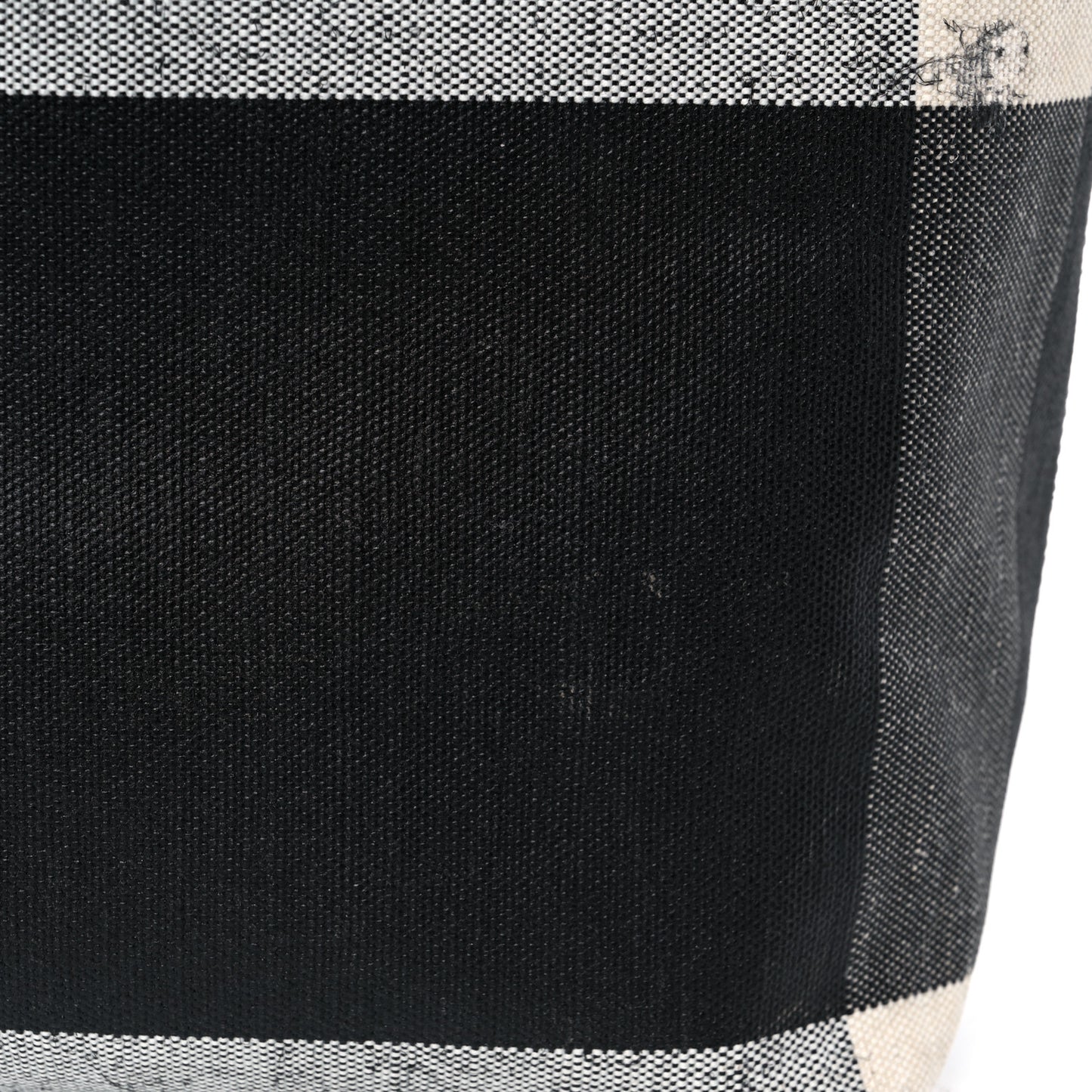 Coated Canvas Mega Check Large Reversible Doodle Tote Black White