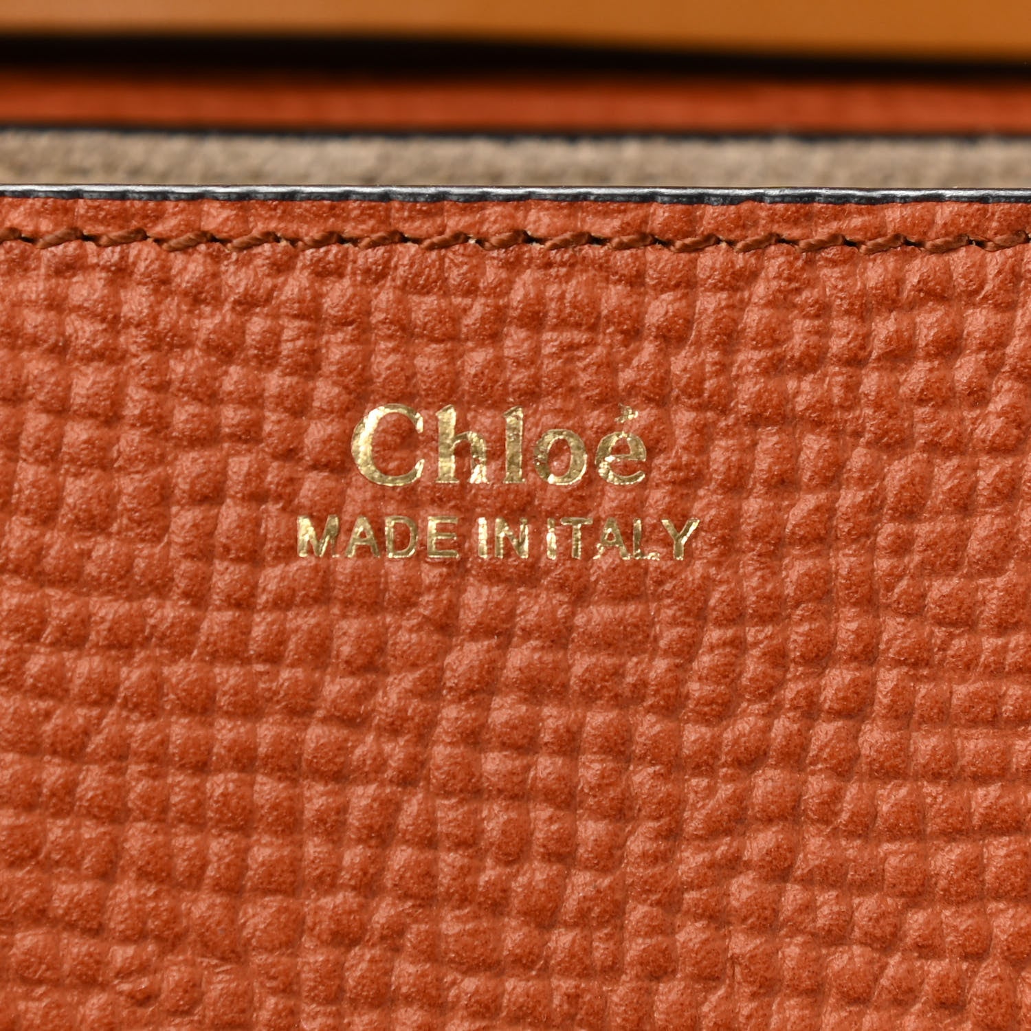 Chloe Grained Calfskin Lambskin Bi-Color Drew Shoulder Bag Orange Mustard 5 of 9