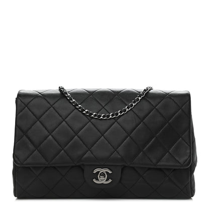 Chanel Lambskin Quilted Clutch With Chain Flap Black 1 of 12