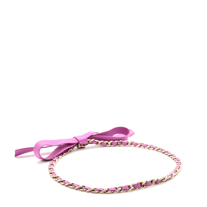 Chanel Lambskin Chain CC Bow Belt M Lilac 2 of 4