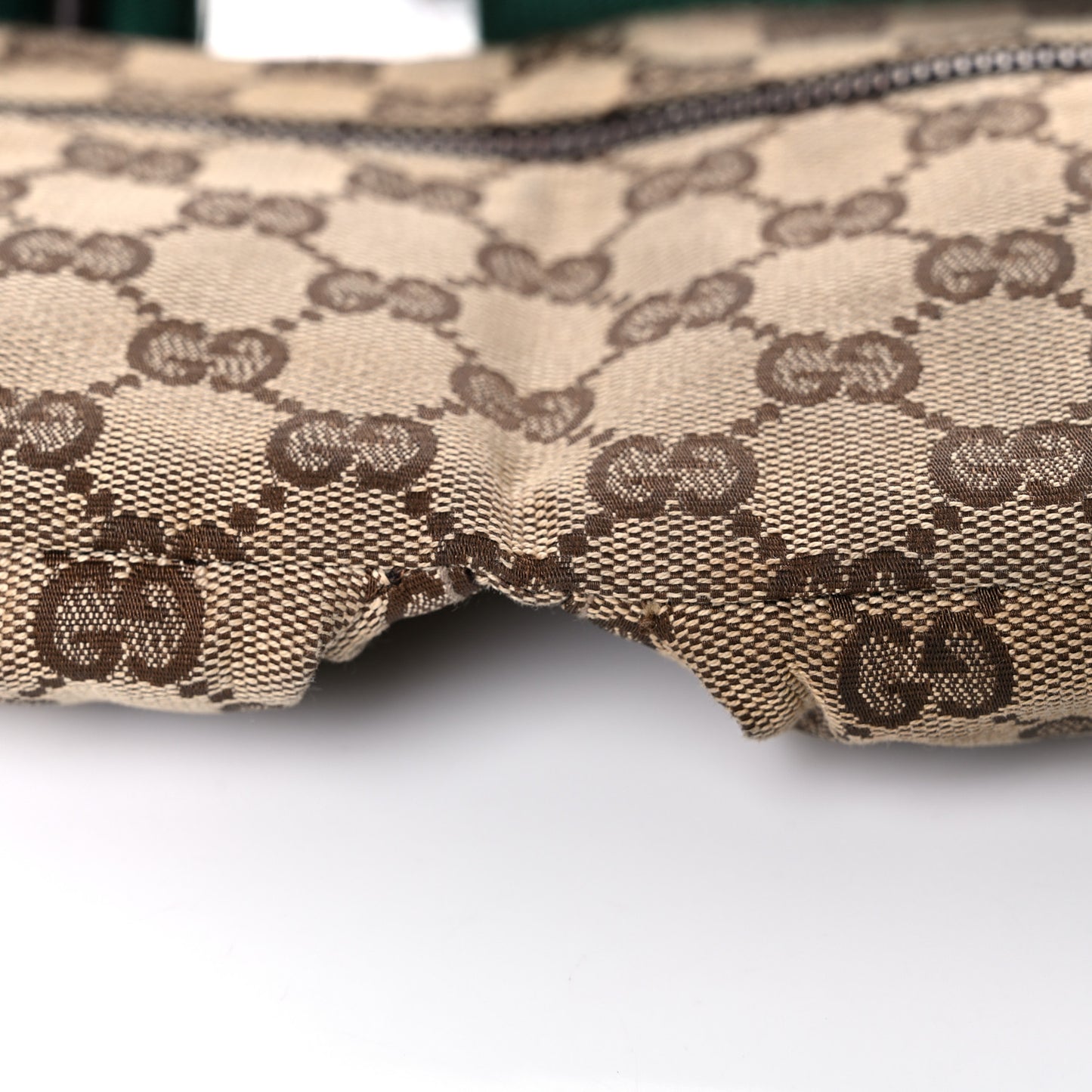 GG Monogram Web Double Pocket Belt Bag Dark Brown