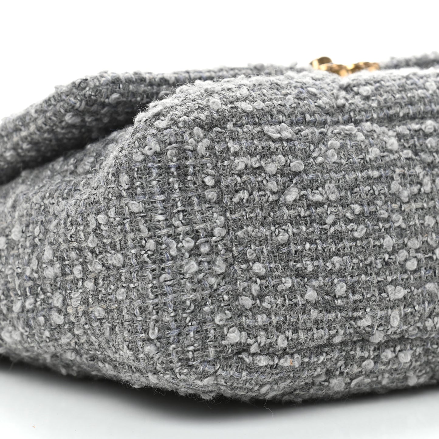 Tweed Quilted Large Chanel 19 Flap Grey