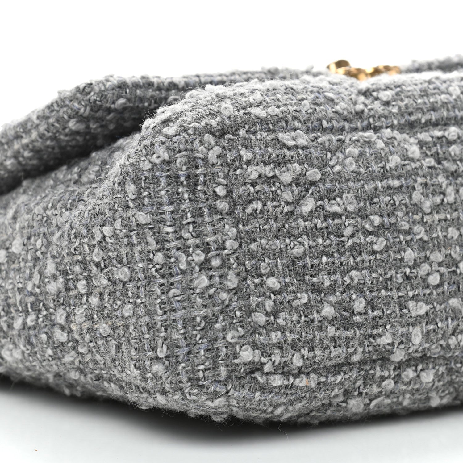 Chanel Tweed Quilted Large Chanel 19 Flap Grey 8 of 9