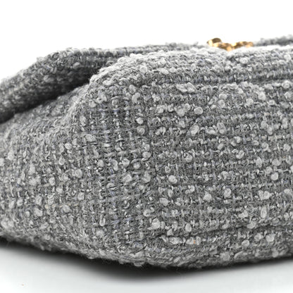 Chanel Tweed Quilted Large Chanel 19 Flap Grey 8 of 9