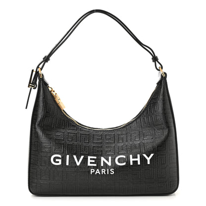 Givenchy Coated Canvas Logo 4G Embossed Small Moon Cut Out Shoulder Bag Black 1 of 10