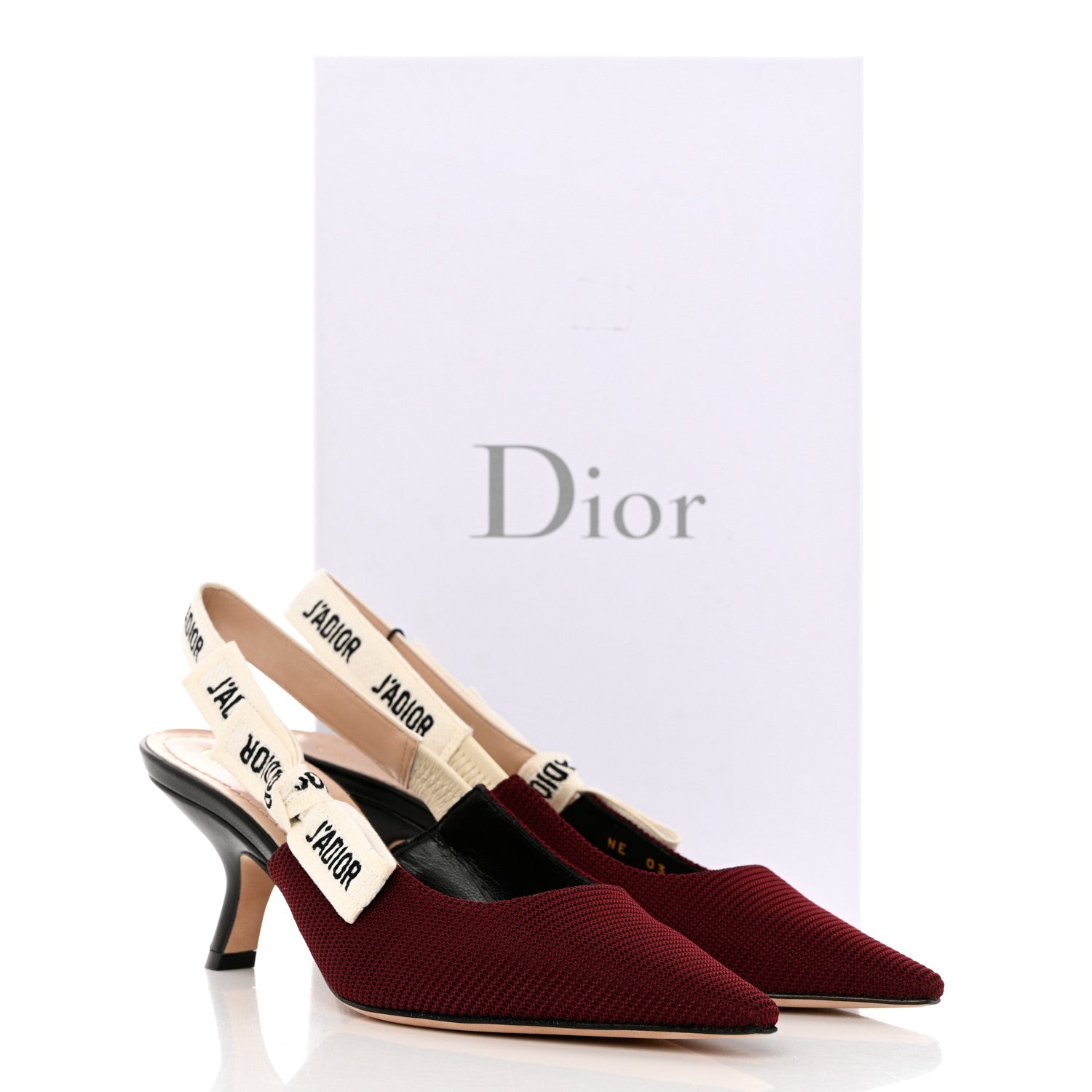 Christian Dior Technical Canvas Ribbon J Adior Slingback 65mm Pumps 35 Rouge Black 9 of 9