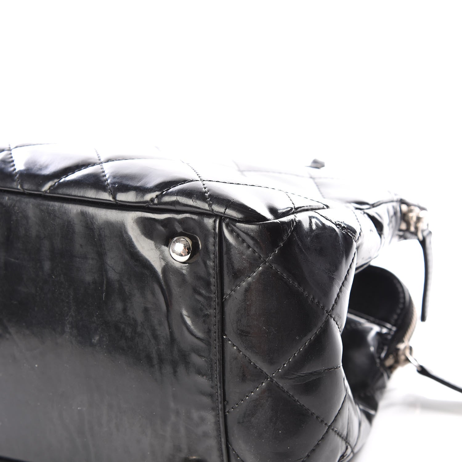Chanel Vinyl Quilted Mademoiselle Tote Black 8 of 11