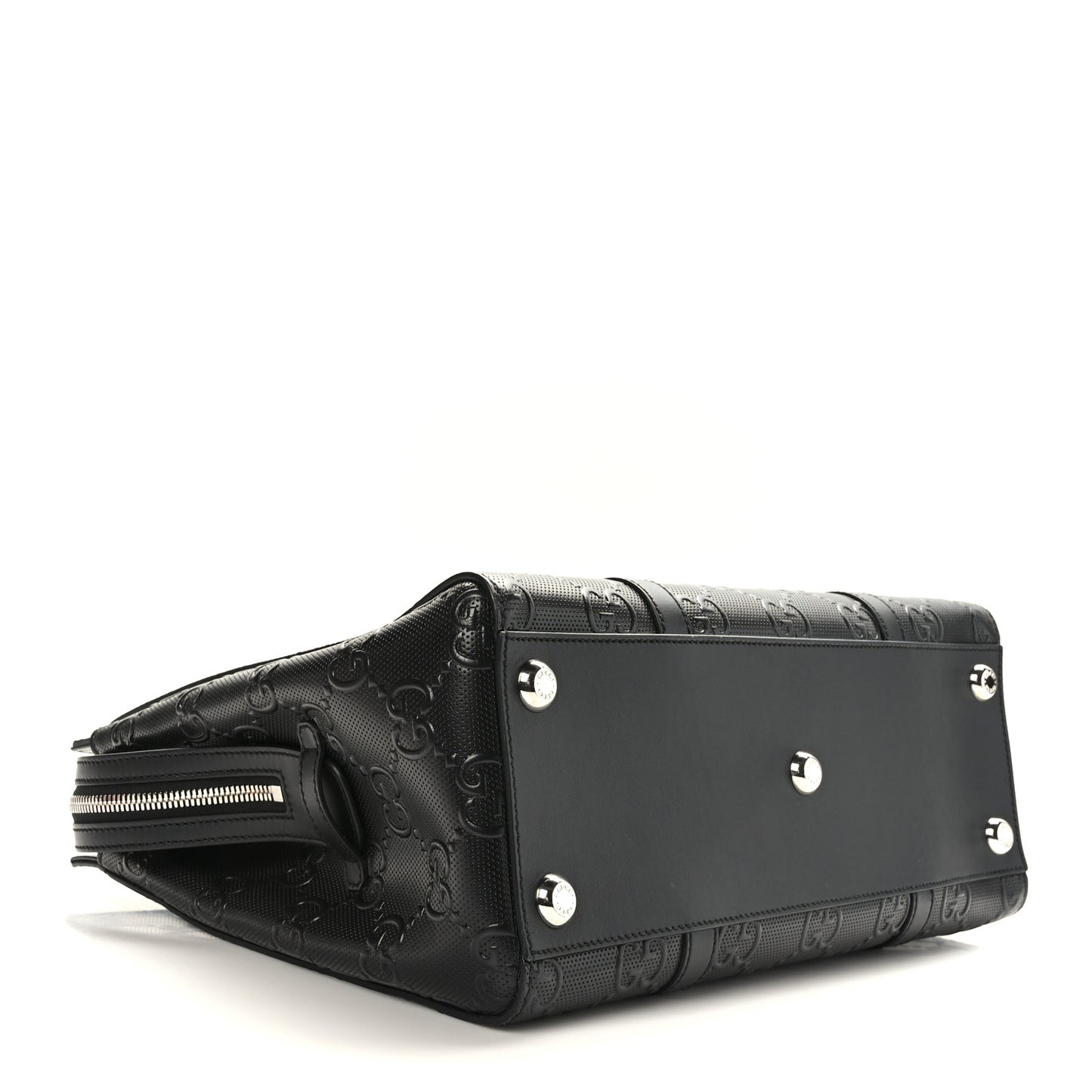 Calfskin GG Tennis Embossed Tote Bag Black
