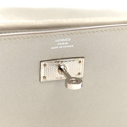 Hermes Box Guilloche Kelly Longue Wallet Gris Perle 6 of 12
