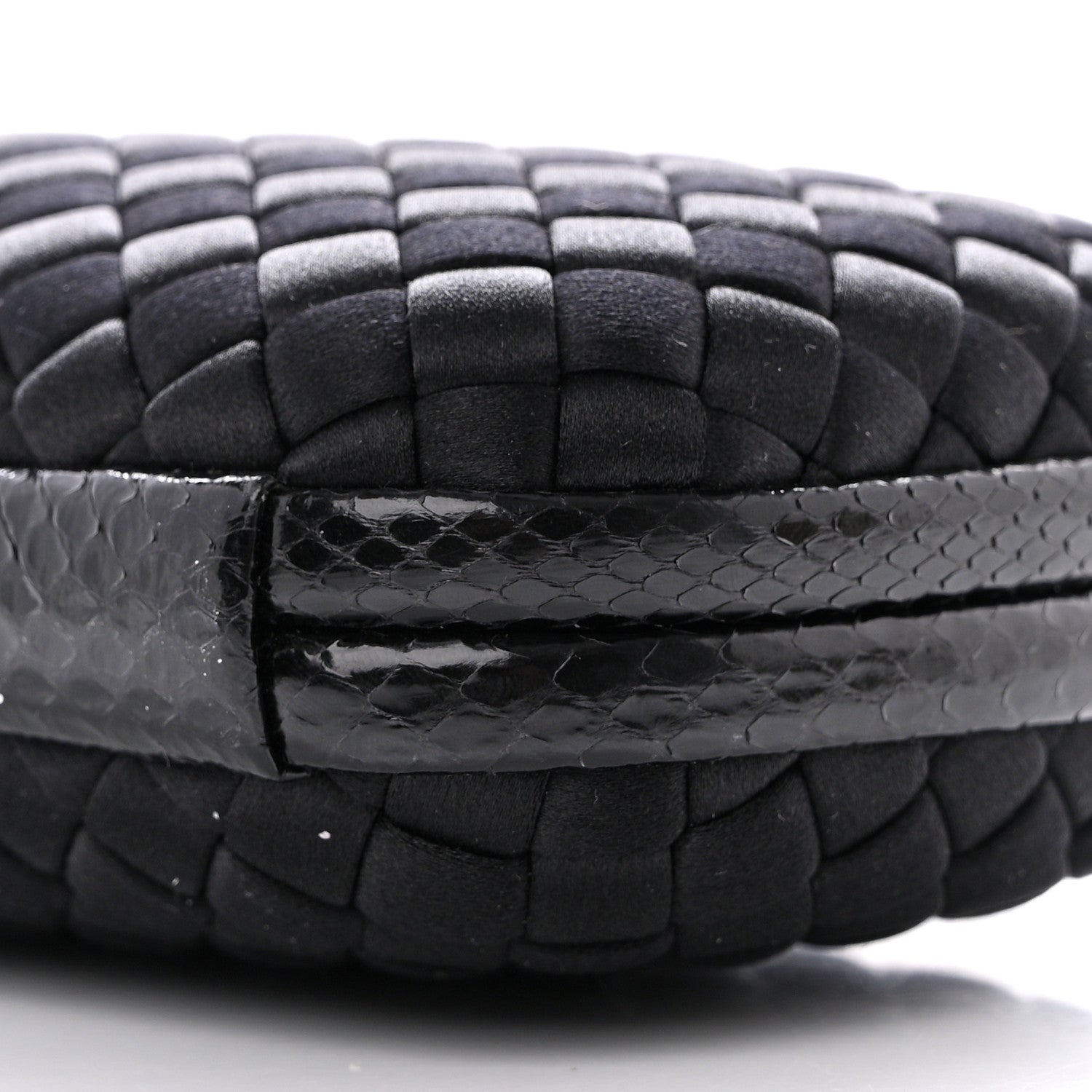 Bottega Veneta Satin Intreccio Impero Ayers Knot Clutch Black 9 of 10