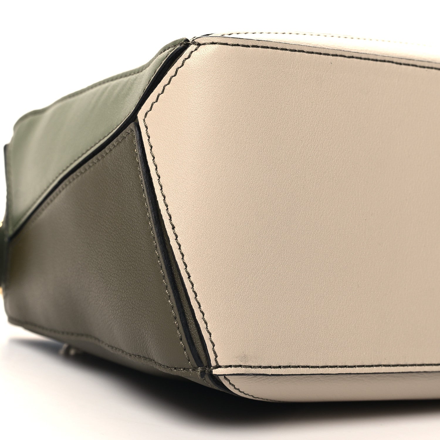 Loewe Grained Calfskin Small Puzzle Bag Autumn Green Light Oat 8 of 9
