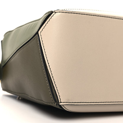 Loewe Grained Calfskin Small Puzzle Bag Autumn Green Light Oat 8 of 9