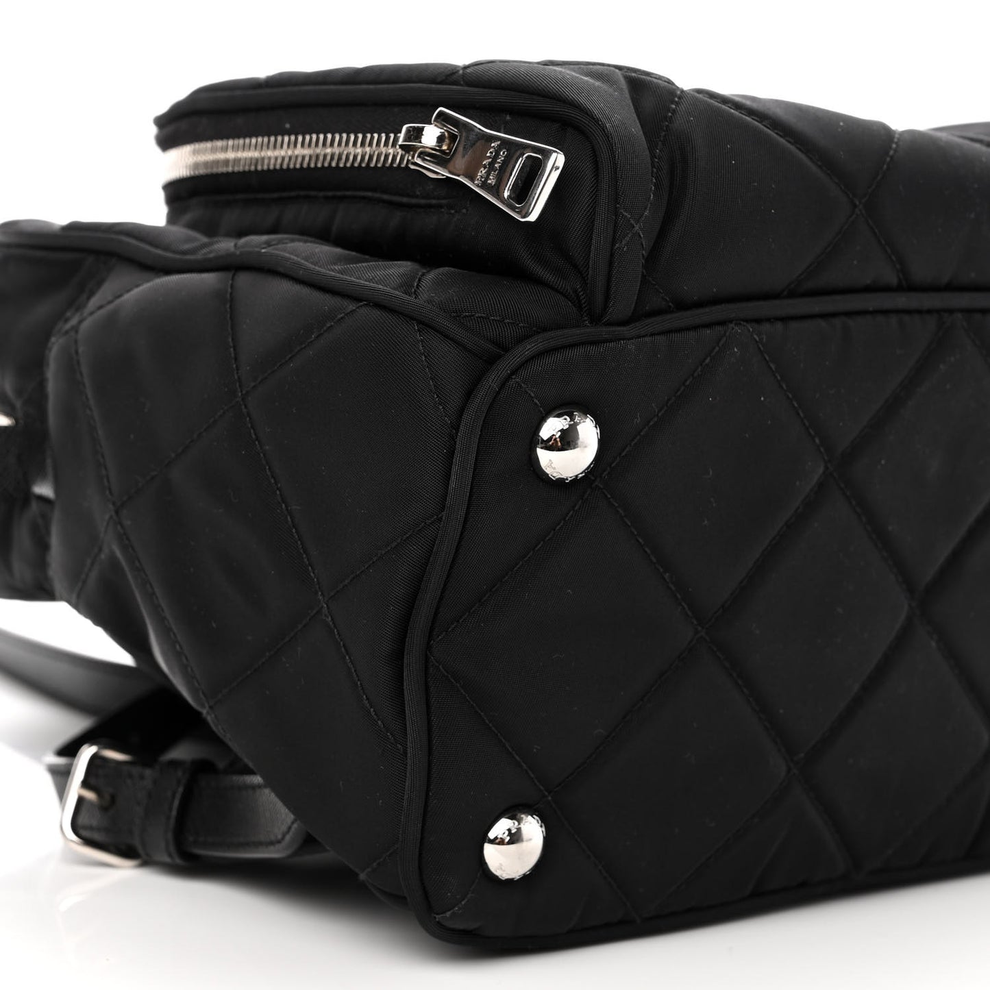Nylon Tessuto Impuntu Quilted Backpack Black