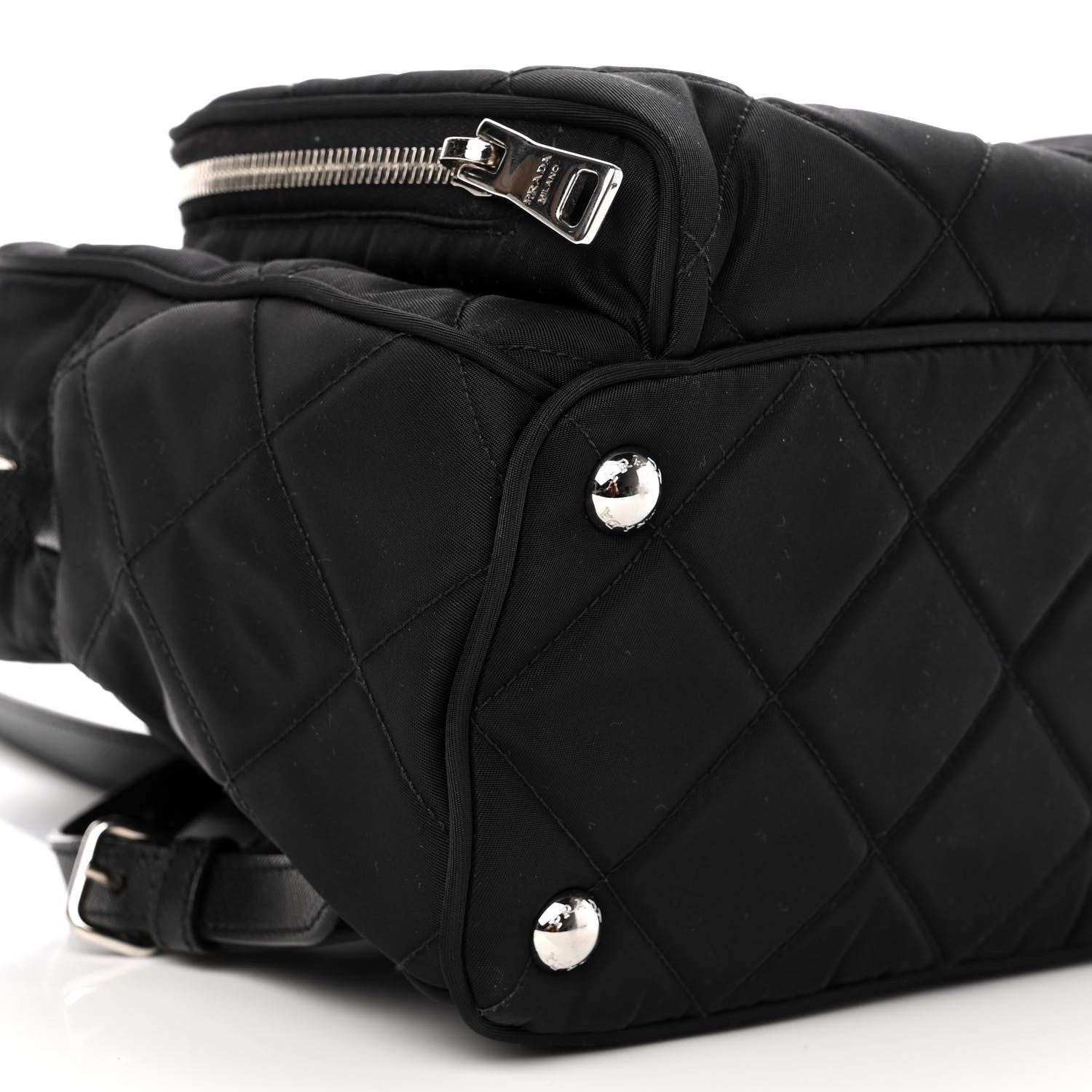 Prada Nylon Tessuto Impuntu Quilted Backpack Black 9 of 10