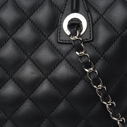 Chanel Calfskin Quilted Feather Weight Bowling Bag Black Beige 13 of 13