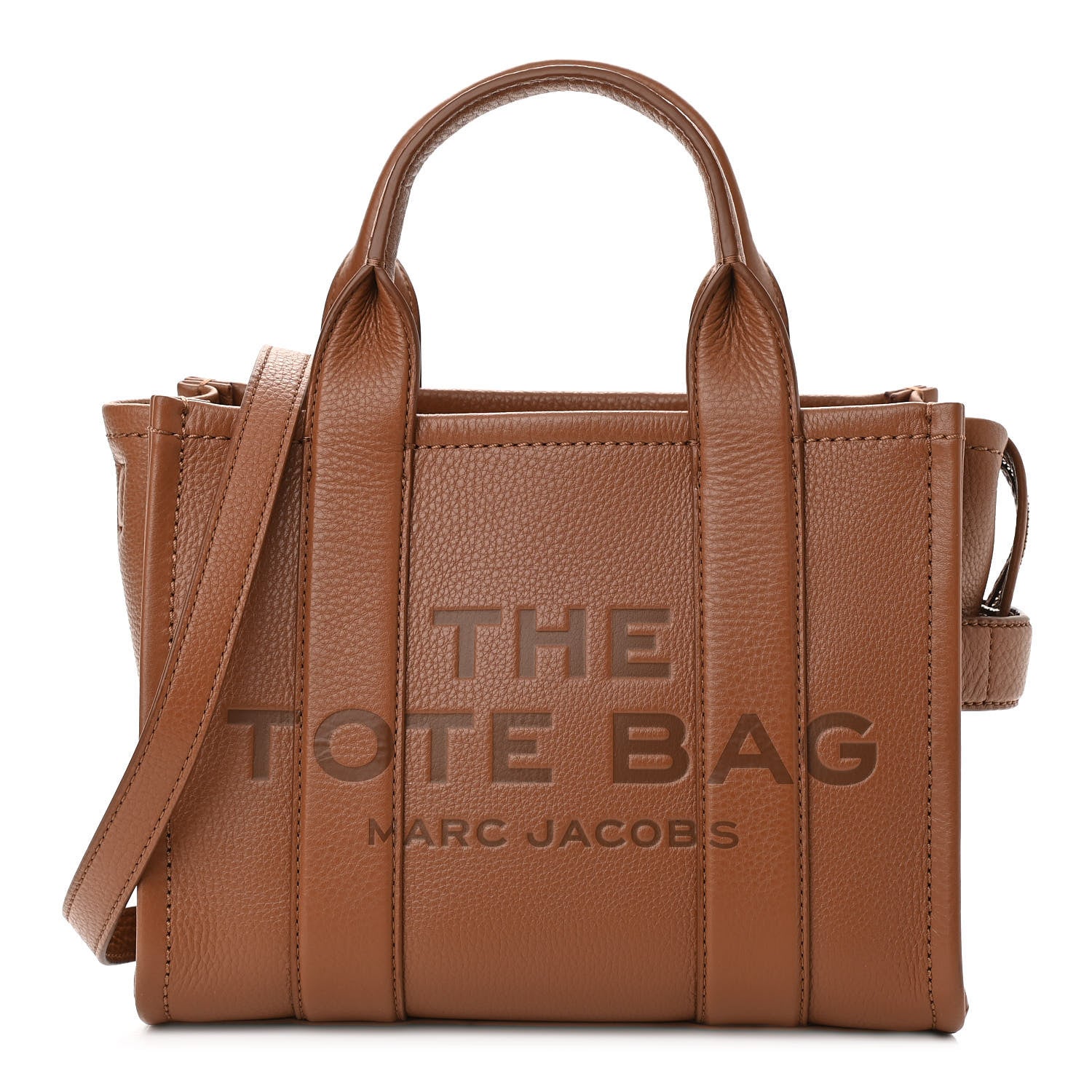 Marc Jacobs Grained Calfskin Small The Tote Bag Argan Oil 1 of 10
