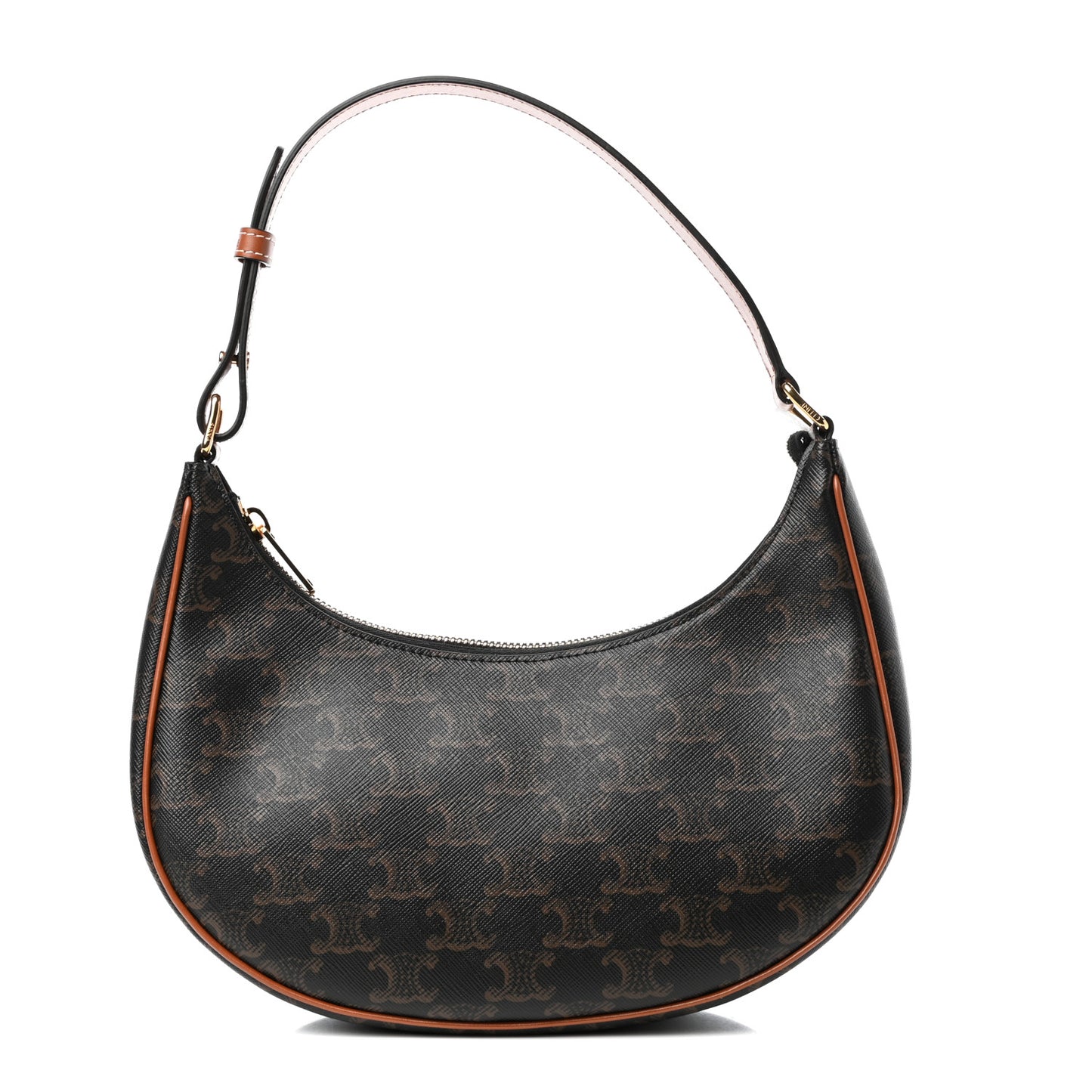 Triomphe Canvas Calfskin Ava Shoulder Bag Tan
