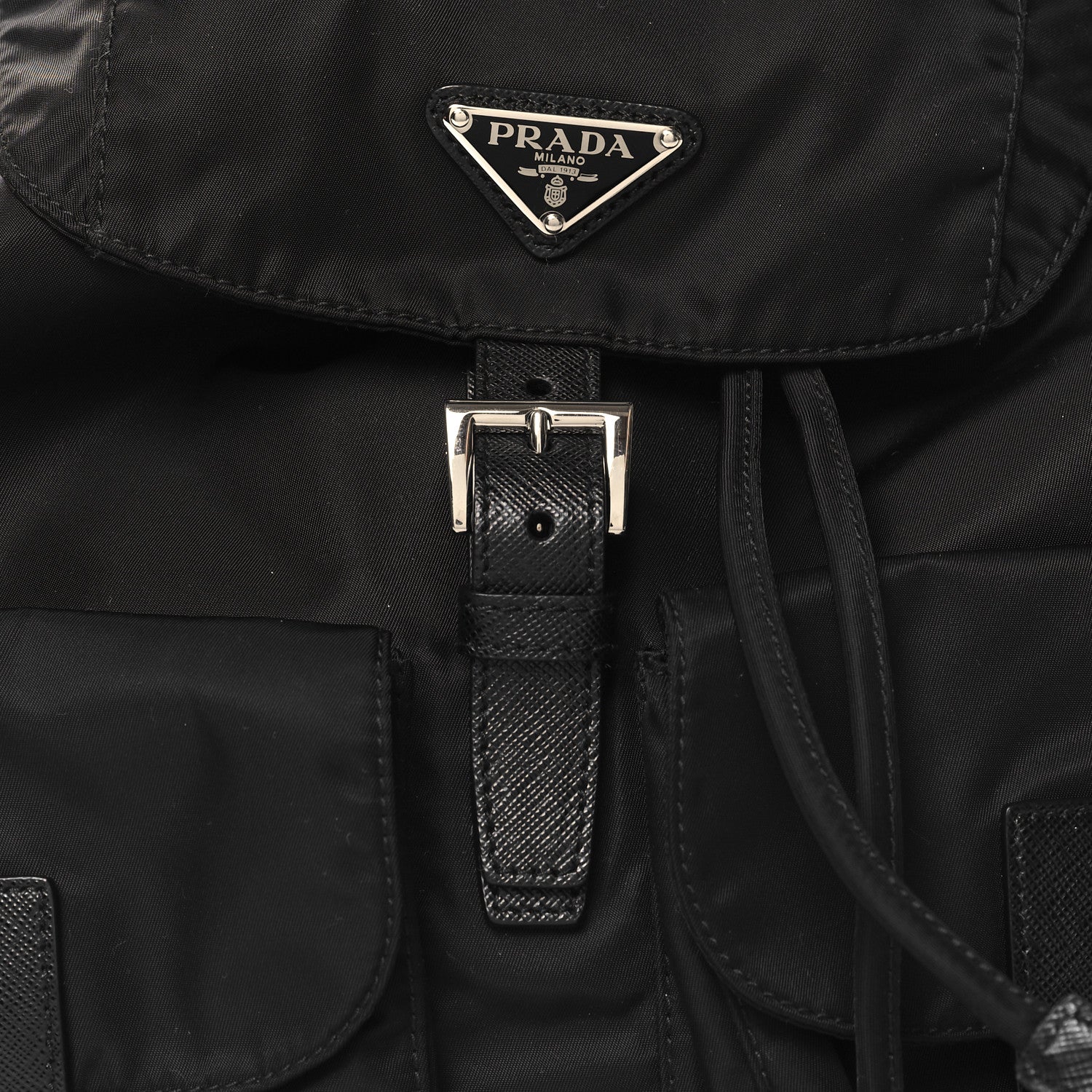 Prada Tessuto Nylon Saffiano Medium Backpack Black 8 of 10