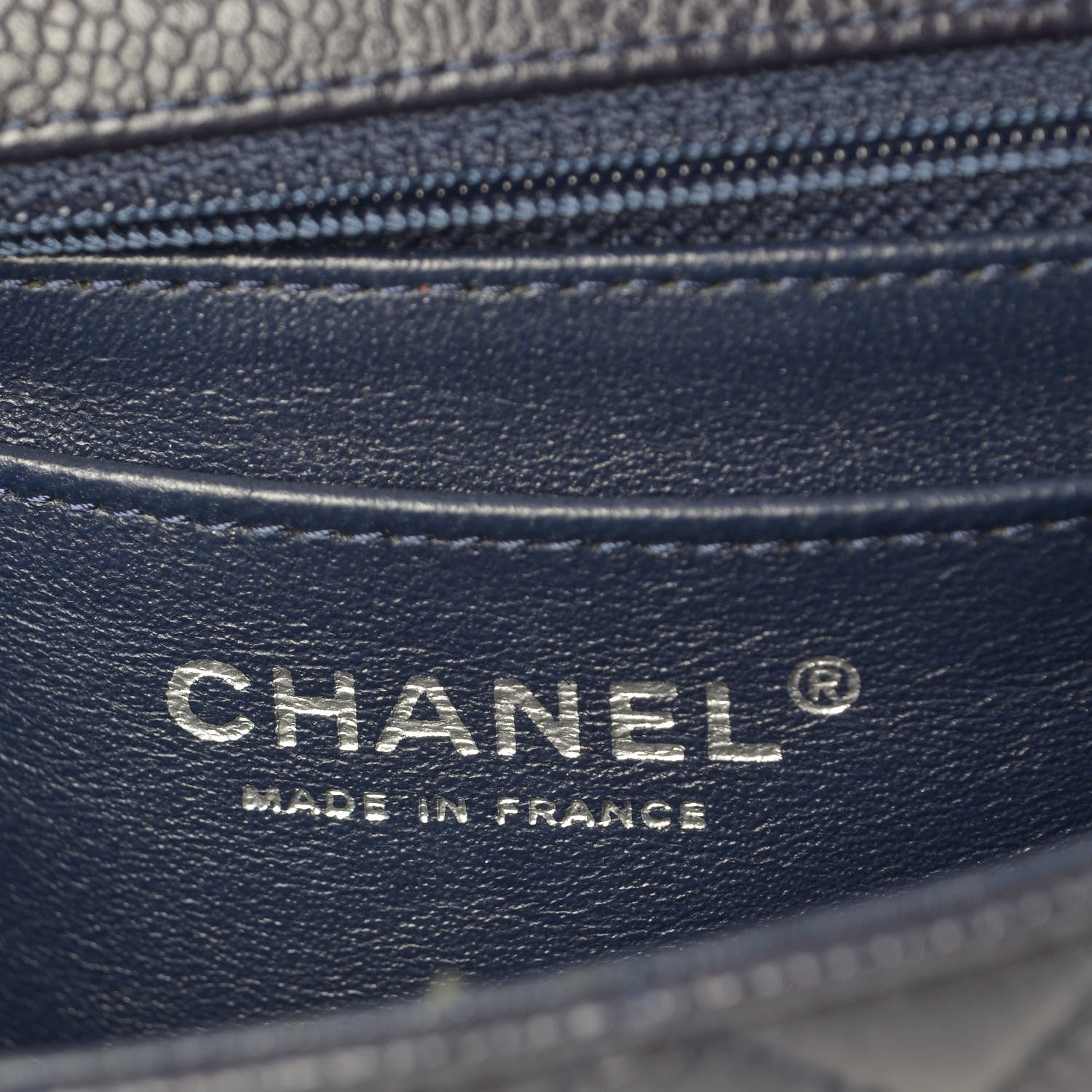 Chanel Caviar Quilted Mini Rectangular Flap Navy 6 of 7