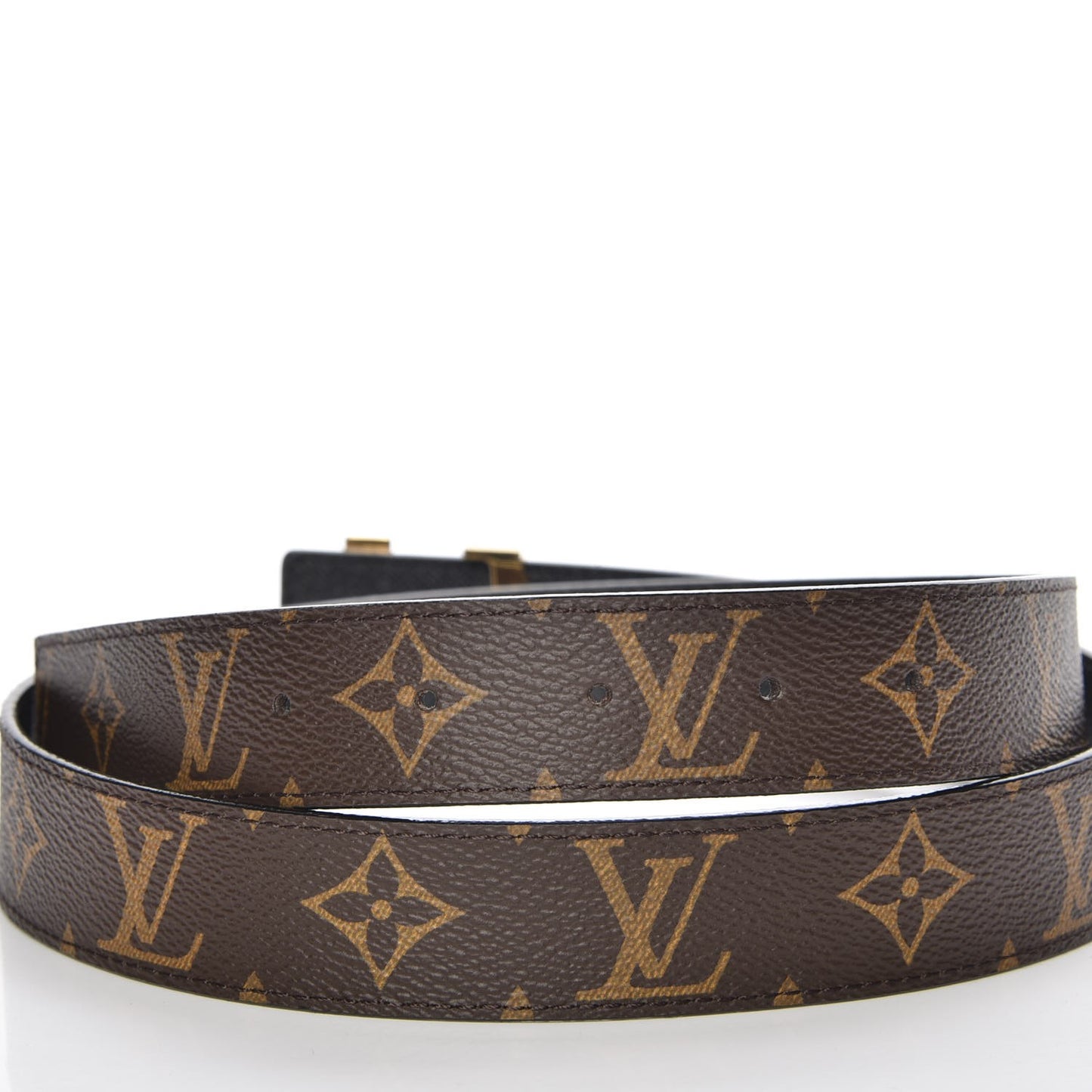Calfskin Monogram 30mm LV Initiales Reversible Belt 90 36 Black