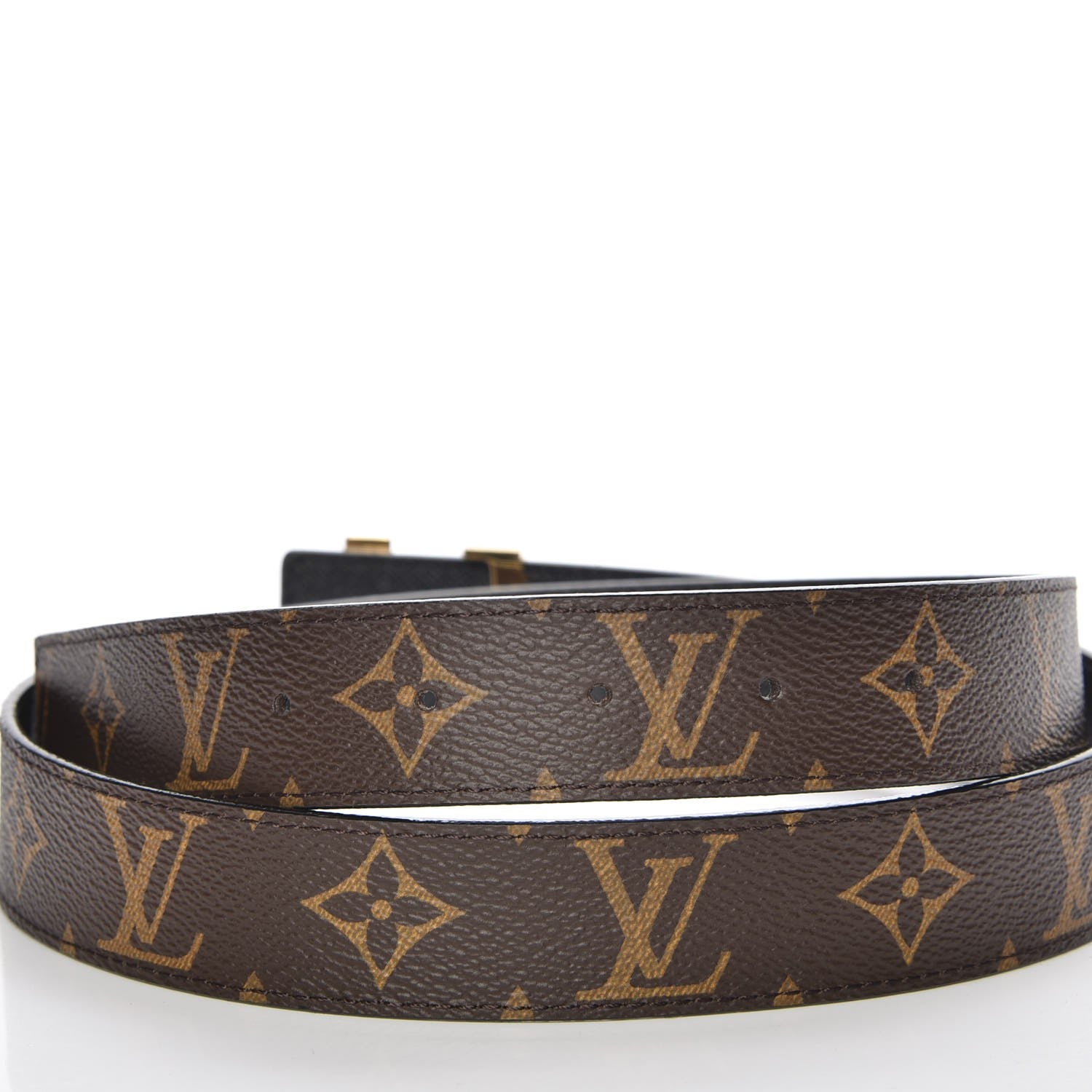 Louis Vuitton Calfskin Monogram 30mm LV Initiales Reversible Belt 90 36 Black 4 of 6