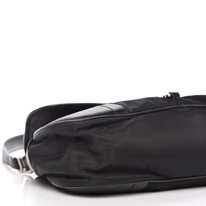 Prada Tessuto Nylon Calfskin Shoulder Bag Black 6 of 14