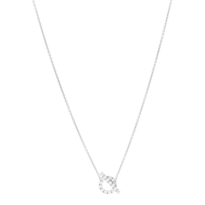 Hermes 18K White Gold Diamond Finesse Pendant Necklace 1 of 6