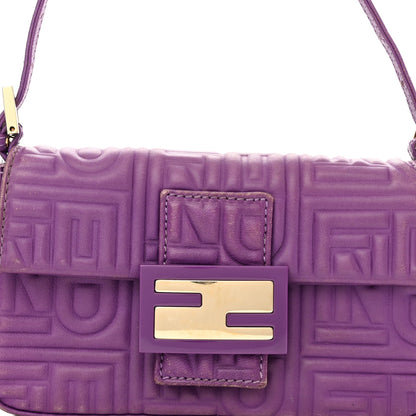 Fendi Nappa Logo Embossed Mini Baguette Purple 10 of 15