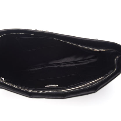 Prada Satin Swarovski Crystal Embroidered Flat Clutch Black 6 of 8