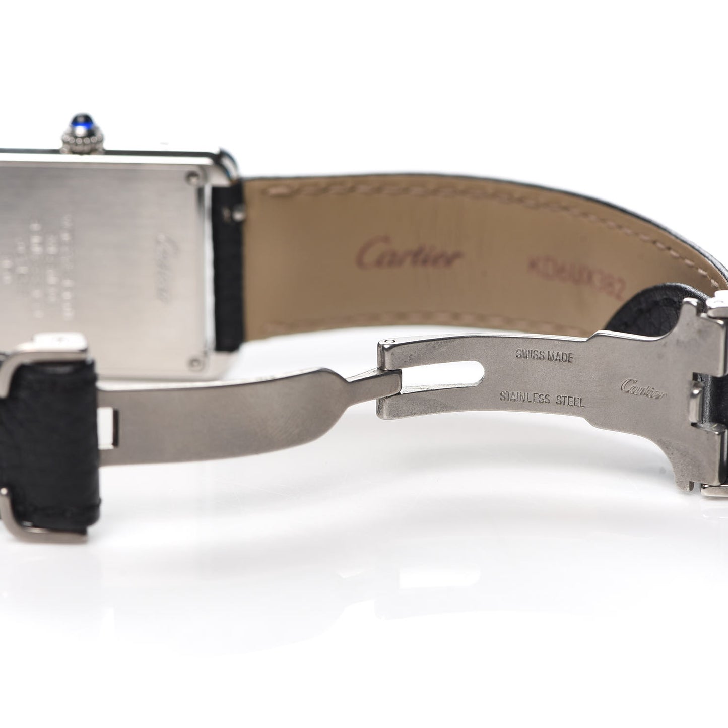 Stainless Steel Calfskin 24mm Tank Solo Quartz Watch