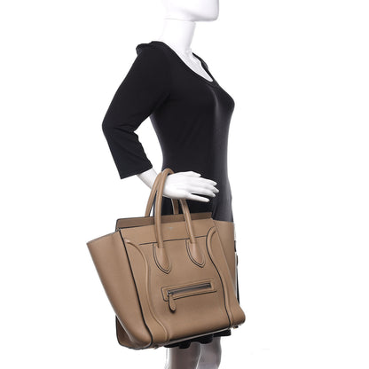 Celine Drummed Calfskin Mini Luggage Dune 2 of 14