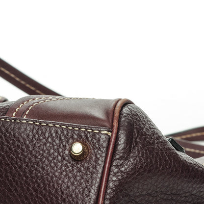 Burberry Calfskin Saddle Stitch Small Canterbury Tote Burgundy 12 of 13