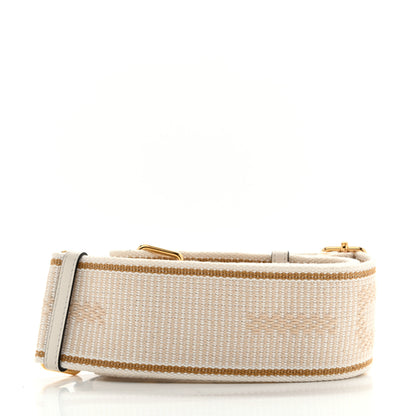 Fendi Cannete Ribbon Poly Vitello Century Logo Adjustable Strap You White Garza Ecru 2 of 5