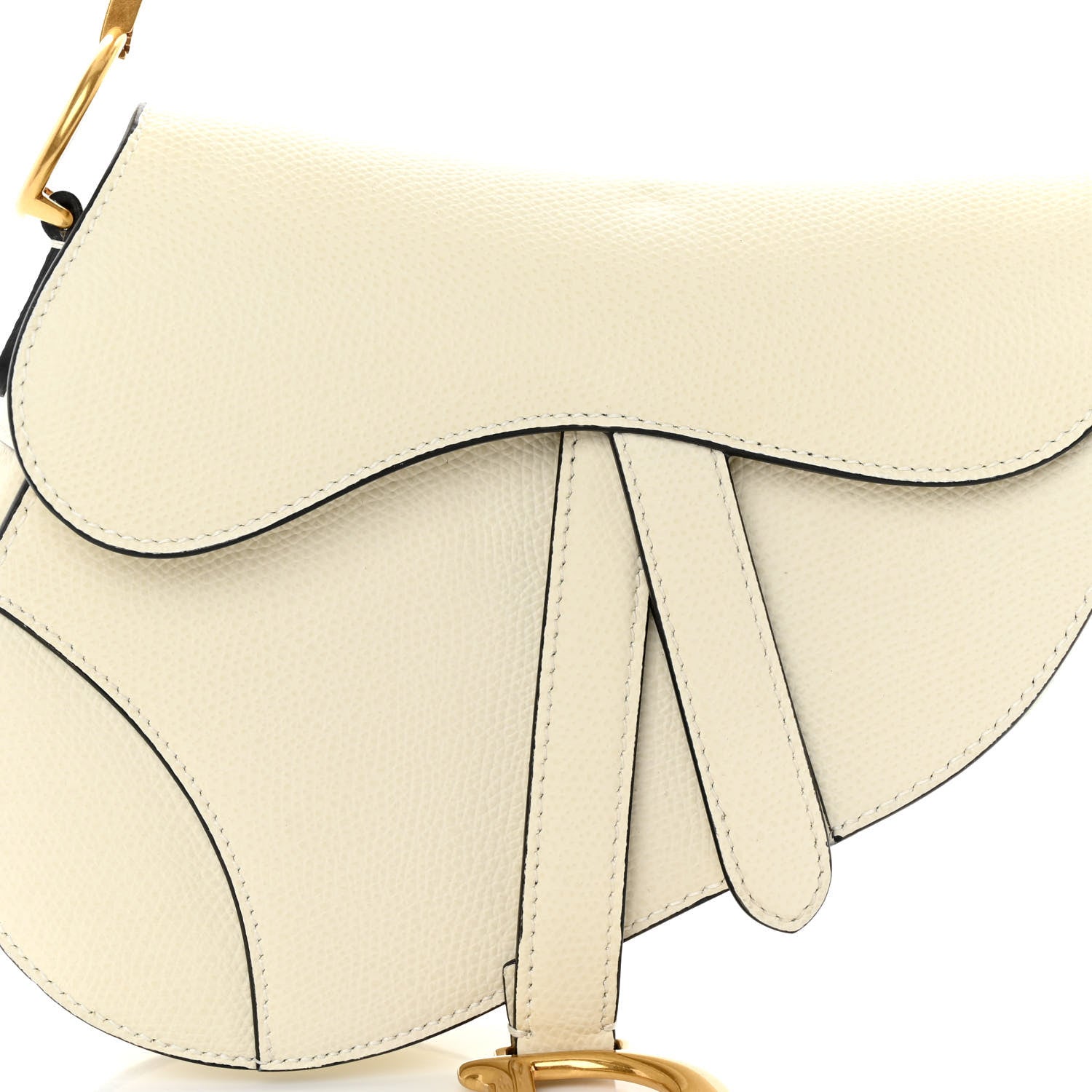 Christian Dior Grained Calfskin Mini Saddle Bag White 7 of 9